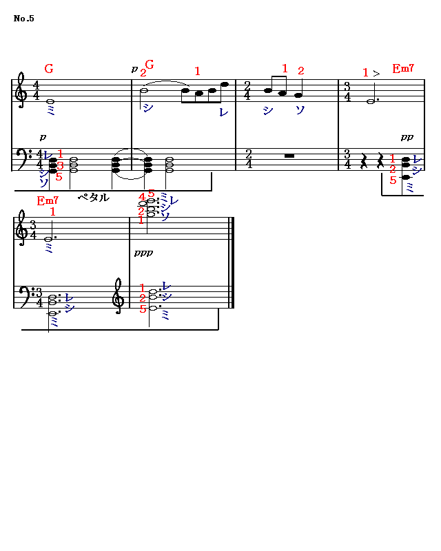 いなかの夕暮れ 5 楽譜